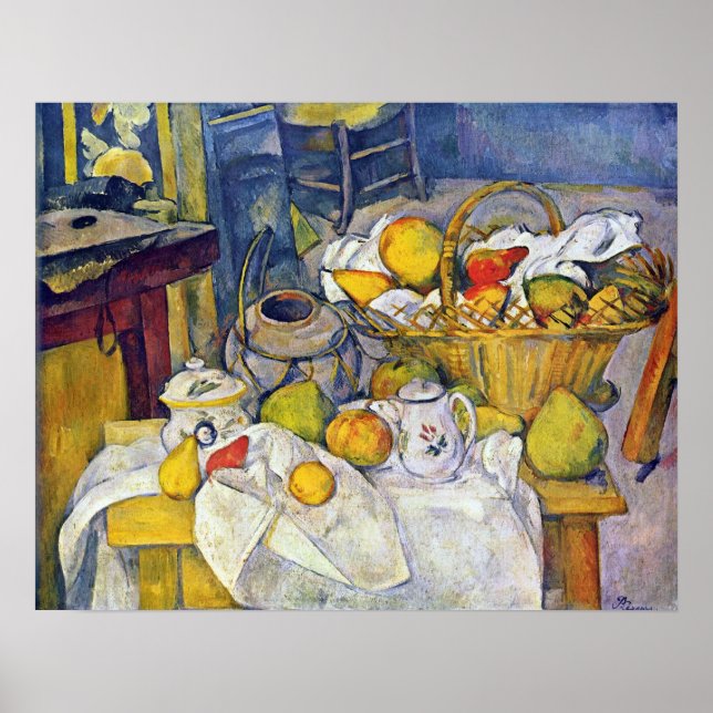 Still Life with Fruit Basket by Paul Cezanne Poster (Front)
