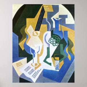 Still Life with Fruit bowl and mandolin -Juan Gris Poster