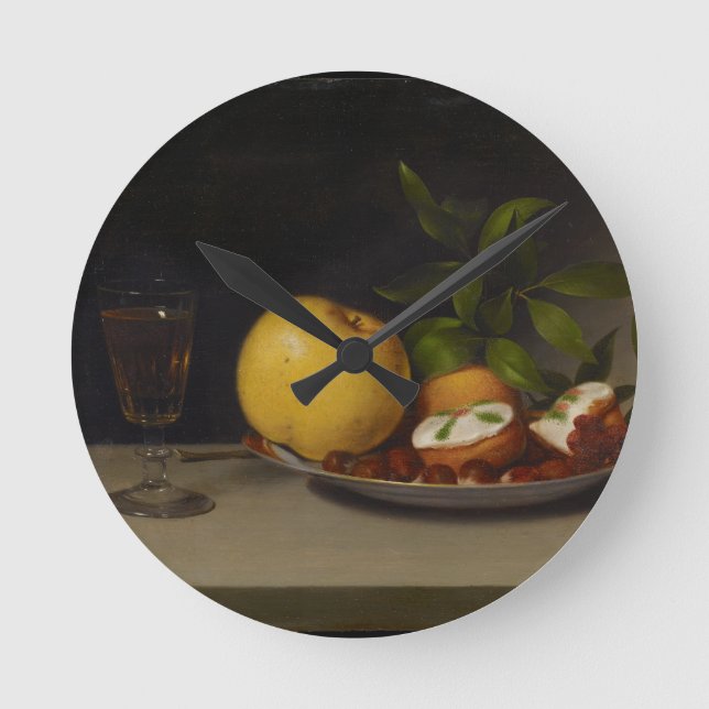 Still Life with Fruit, Cakes and Wine, 1821 Round Clock (Front)