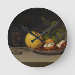 Still Life with Fruit, Cakes and Wine, 1821 Round Clock