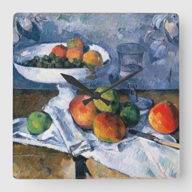 Still Life with Fruit Dish Square Wall Clock (Front)