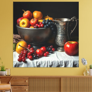 Still Life With Fruits And Pitcher Canvas Print