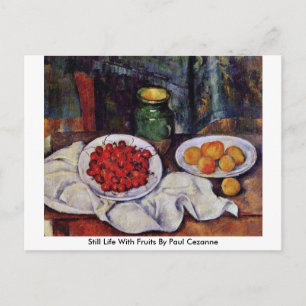 Still Life With Fruits By Paul Cezanne Postcard