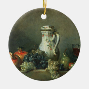 Still Life with Grapes and Pomegranates, 1763 (oil Ceramic Tree Decoration