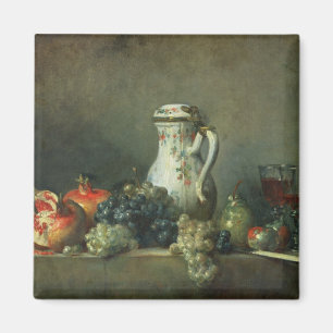 Still Life with Grapes and Pomegranates, 1763 (oil Magnet