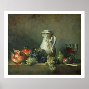 Still Life with Grapes and Pomegranates, 1763 (oil Poster