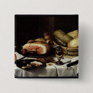 Still Life with Ham 15 Cm Square Badge