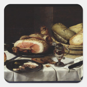 Still Life with Ham Square Sticker