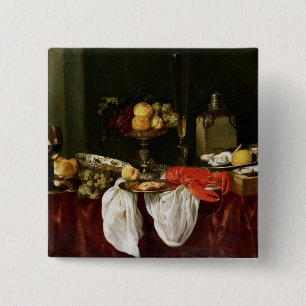 Still Life with lobster 15 Cm Square Badge