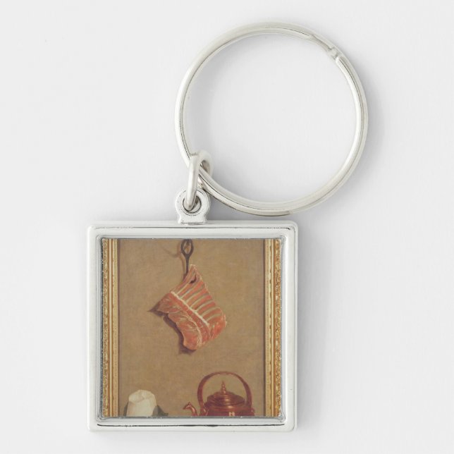 Still Life with meat, kettle and cup Key Ring (Front)