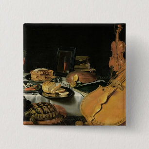 Still Life with Musical Instruments, 1623 15 Cm Square Badge