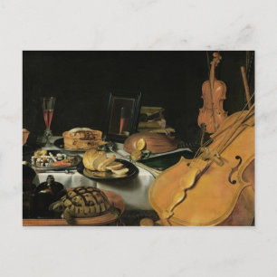 Still Life with Musical Instruments, 1623 Postcard