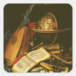 Still Life with Musical Instruments Square Sticker