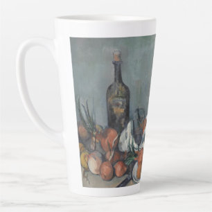 Still Life with Onions, OIl Painting, Paul Cezanne Latte Mug