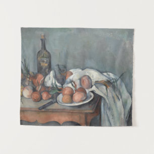 Still Life with Onions, OIl Painting, Paul Cezanne Tapestry