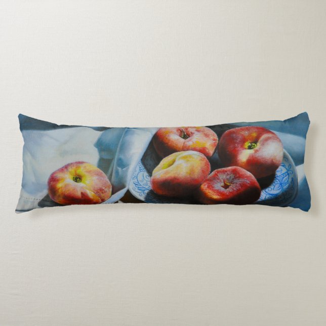 Still Life with Peaches and White Cloth Body Cushion (Front)