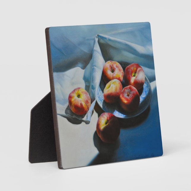 Still Life with Peaches and White Cloth Plaque (Front)