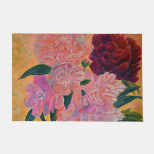 Still Life with Peonies Painting  Doormat