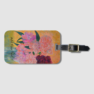 Still Life with Peonies Painting Luggage Tag