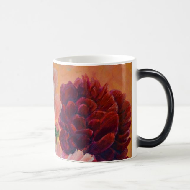 Still Life with Peonies Painting  Magic Mug (Right)