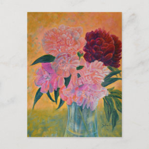 Still Life with Peonies Painting   Postcard