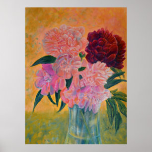 Still Life with Peonies Painting Poster