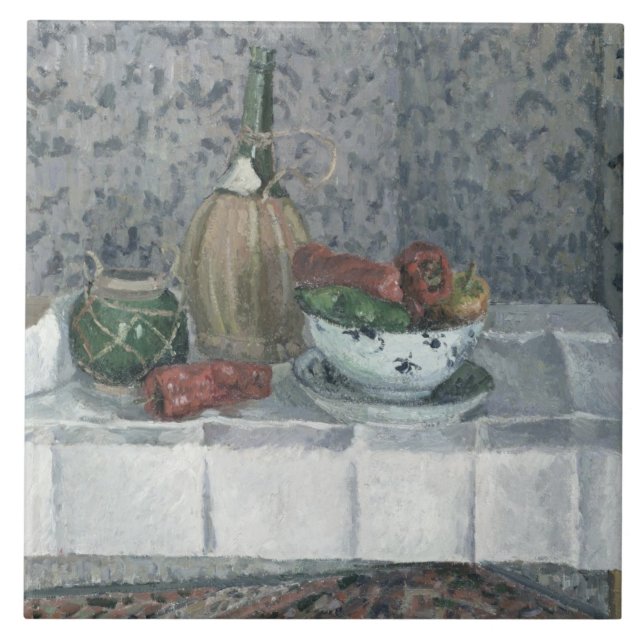 Still Life with Peppers, 1899 (oil on canvas) Tile (Front)