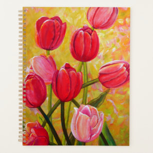 Still life with Pink and Red Tulips Painting Planner