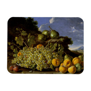 Still life with Plate of Grapes, Peaches, Pears Magnet