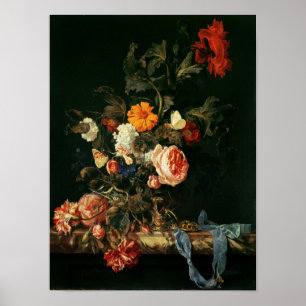 Still Life with Poppies and Roses Poster