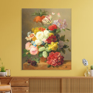 Still Life with Roses and Peonies - Bloemers A. Canvas Print
