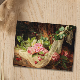Still Life with Roses on a Forest Floor – Lach A. Postcard
