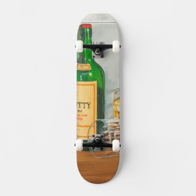 Still Life with Scotch by Jennifer Goldberger Skateboard (Front)