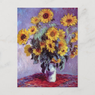 Still Life with Sunflowers by Claude Monet Postcard