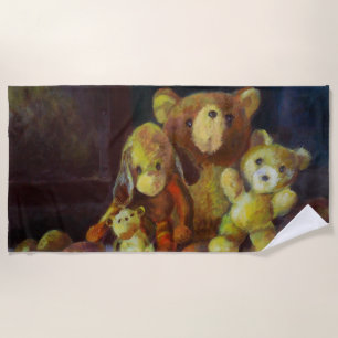 Still life with Teddy Bears Beach Towel