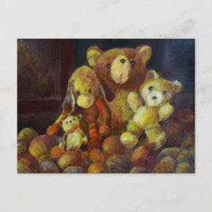 Still life with Teddy Bears Holiday Postcard