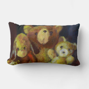 Still life with Teddy Bears  Lumbar Cushion