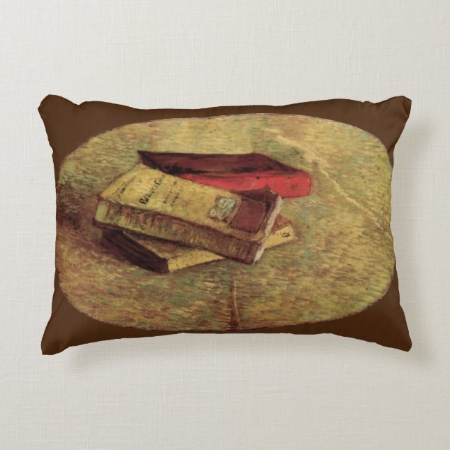 Still Life with Three Books by Vincent van Gogh Decorative Cushion (Front)