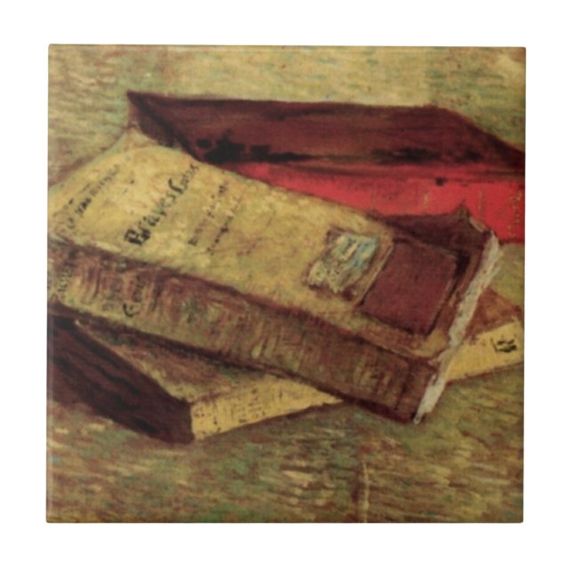 Still Life with Three Books by Vincent van Gogh Tile (Front)