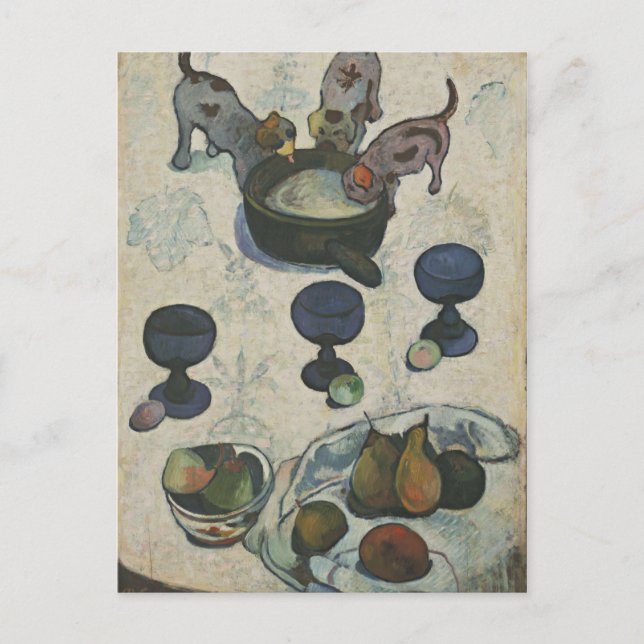 Still Life With Three Puppies by Paul Gauguin Postcard (Front)