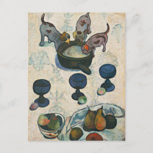 Still Life with Three Puppies   Paul Gauguin Postcard