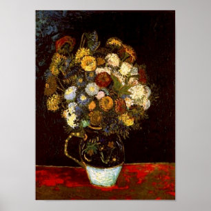 Still Life with Zinnias Van Gogh Fine Art Poster