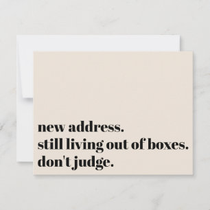 Still Living Out of Boxes, Don't Judge Cream Card