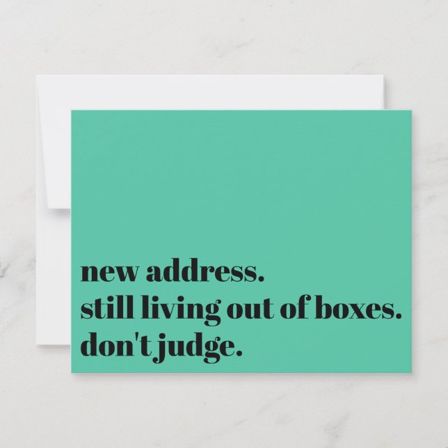 Still Living w/ Boxes, Don't Judge Green Card (Front)