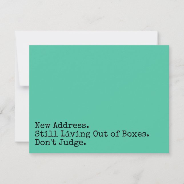Still Living w/ Boxes, Don't Judge Green Card (Front)