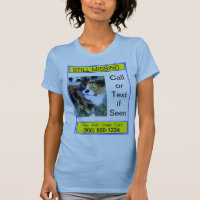 Still Missing Cat Or Dog On Light Blue T-Shirt