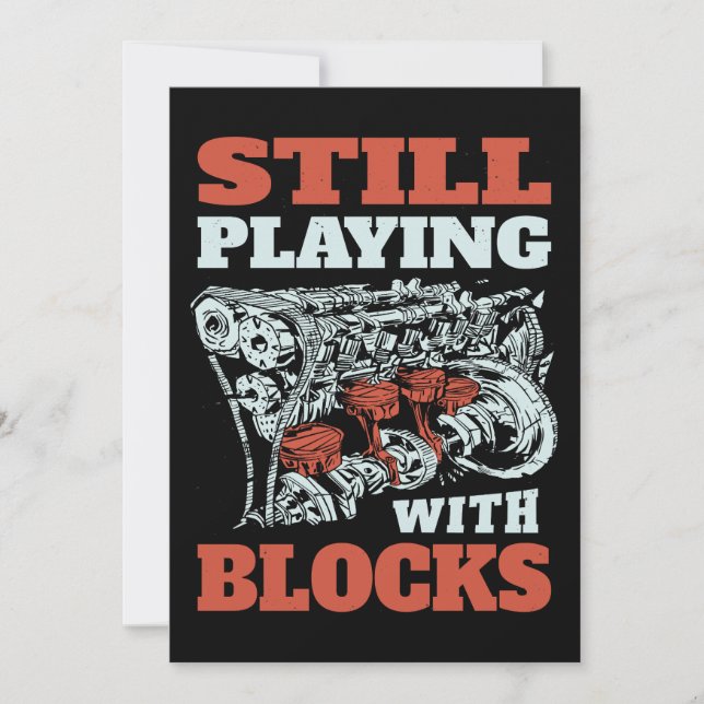 Still playing with blocks Mechanics Invitation (Front)