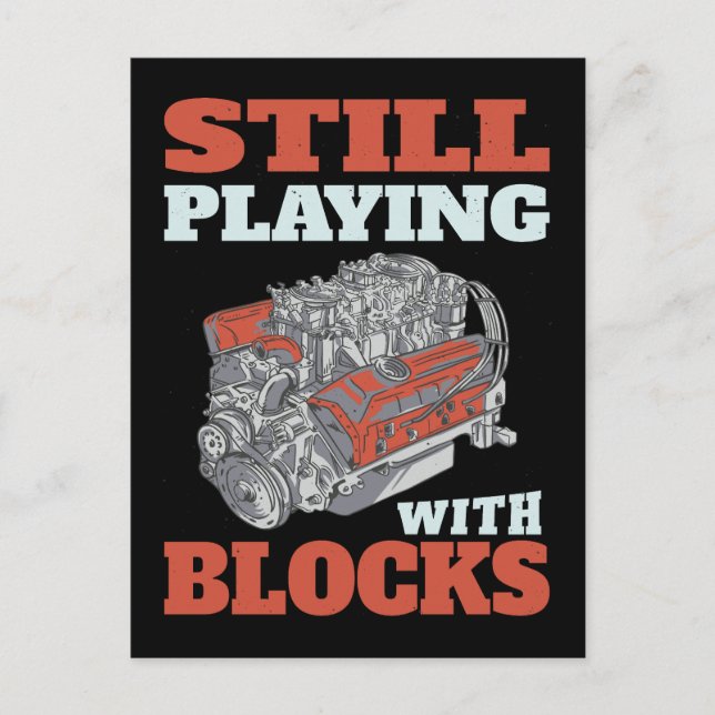Still playing with blocks Mechanics Postcard (Front)