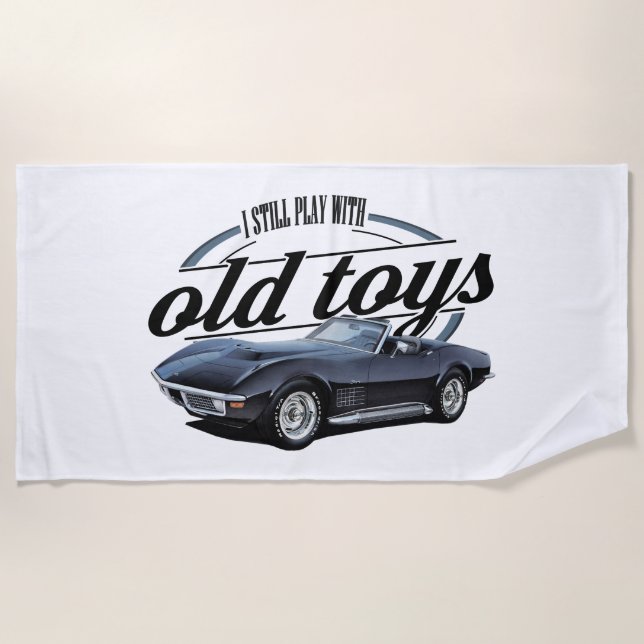 Still Plays with Corvettes Beach Towel (Front)