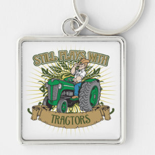 Still Plays With Green Tractors Key Ring
